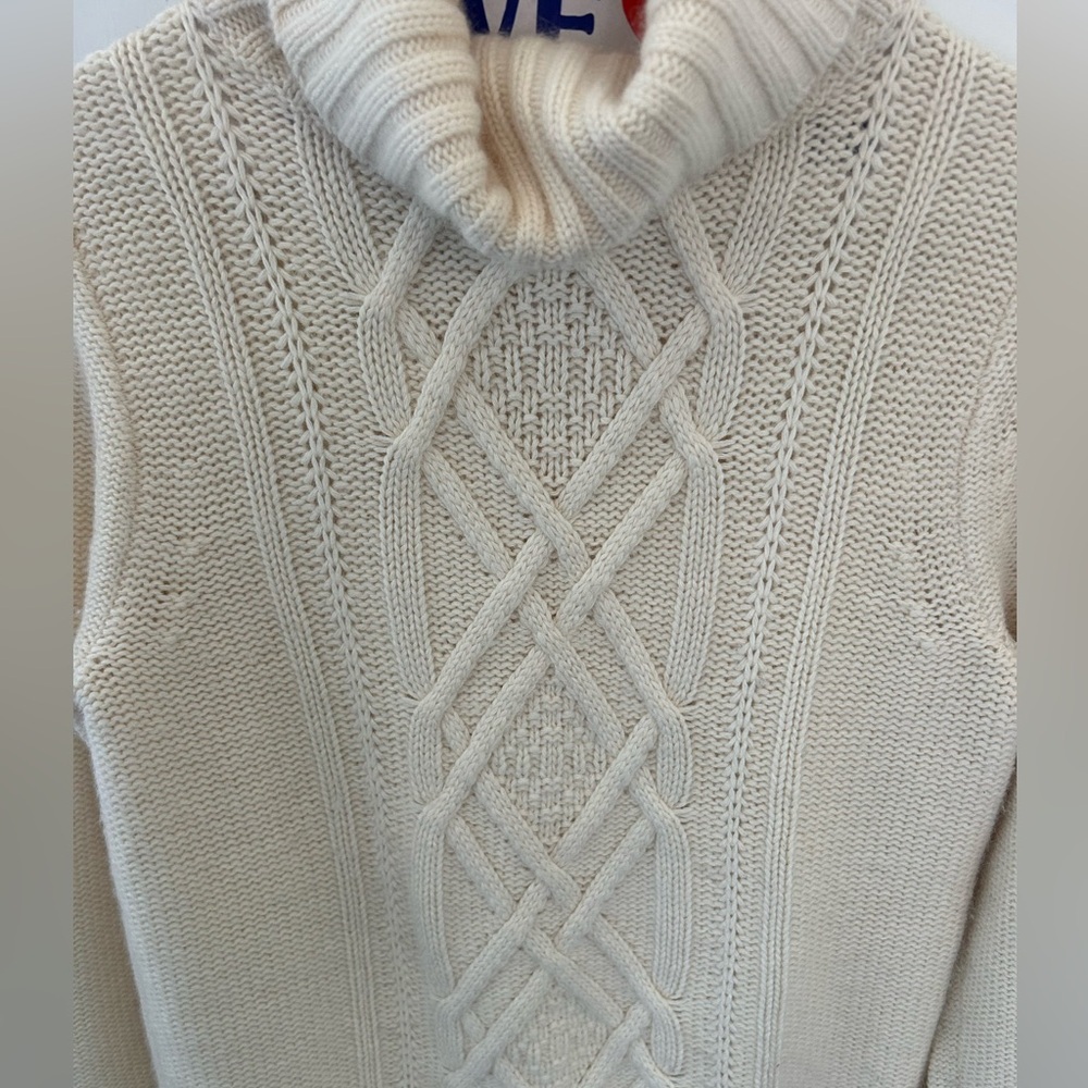 J. Crew Angora Rabbit Hair and Wool Turtleneck Ivory Sweater Size Small - Picture 2 of 6